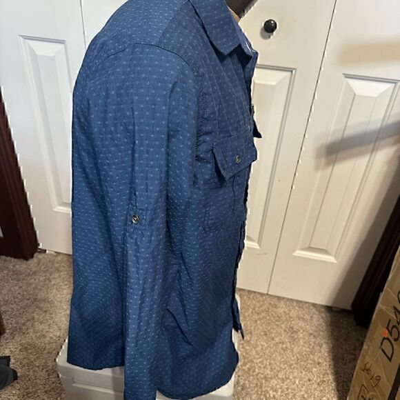 Rock & Republic Mens Large Blue Long Sleeve Button Down Shirt - Picture 4 of 5